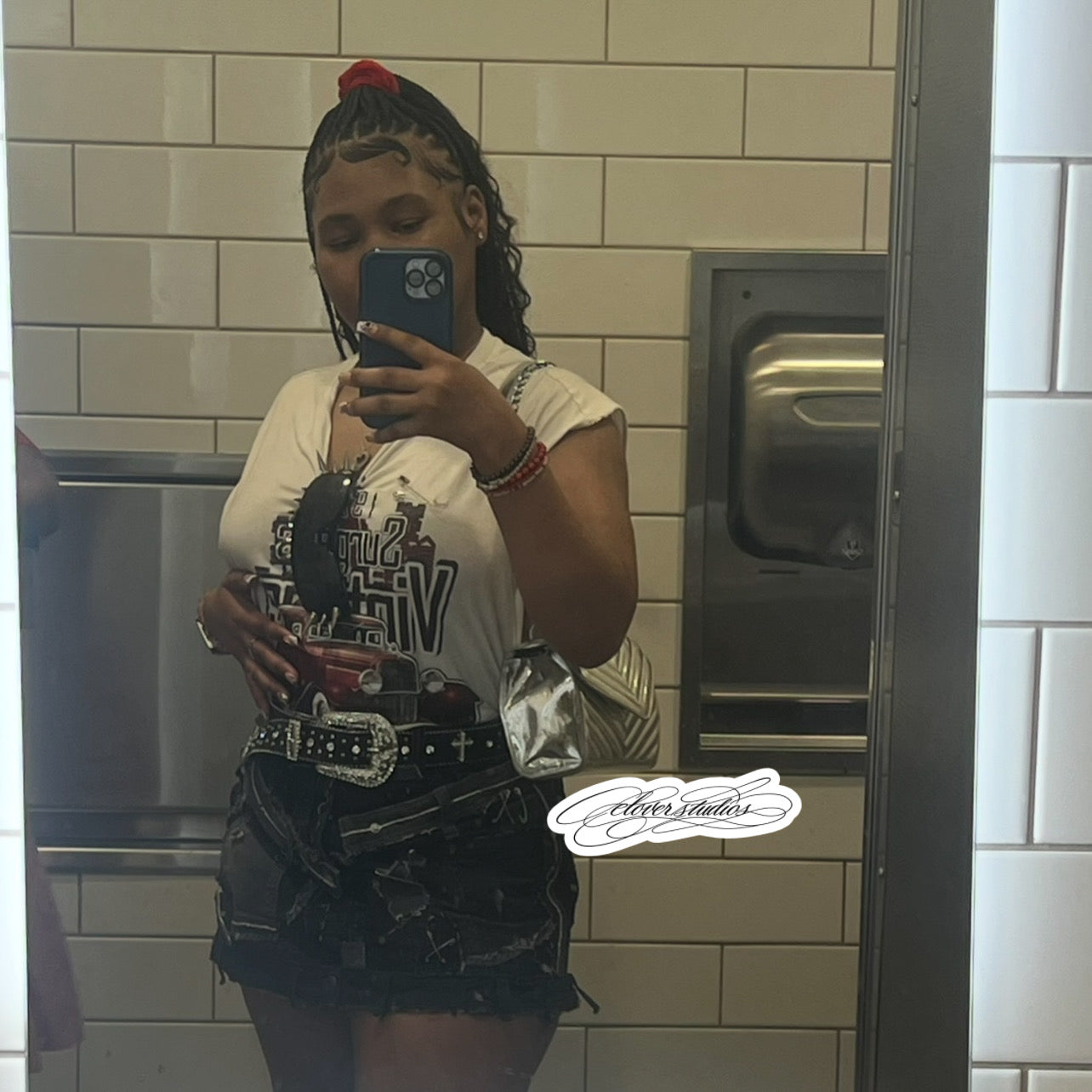 Scrap denim skirt